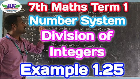 7th Maths|Term 1|Number System|Division of Integers Concept|Example 1.25|In Tamil