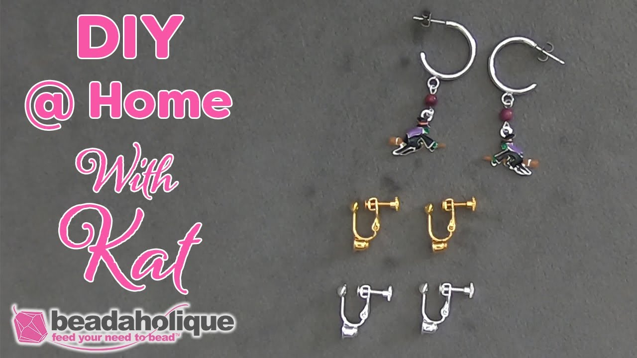 Clip On Earring Converter With Screw Back, Sparkly Crystal Decor For Diy  Non-pierced Earrings