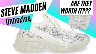 Steve Madden Maxima Blinged Out Sneakers and Waist Bag