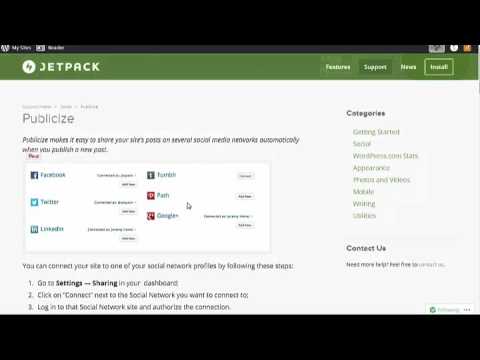 How to setup jetpack publicize on wordpress