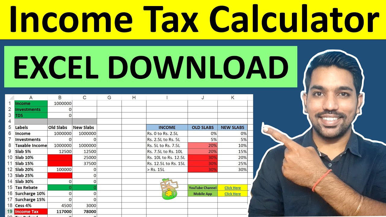 Tax Calculator FY 202223 Excel DOWNLOAD (AY 202324) YouTube