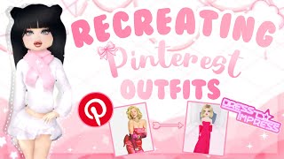 Recreating Pinterest Outfits in DRESS TO IMPRESS ✨