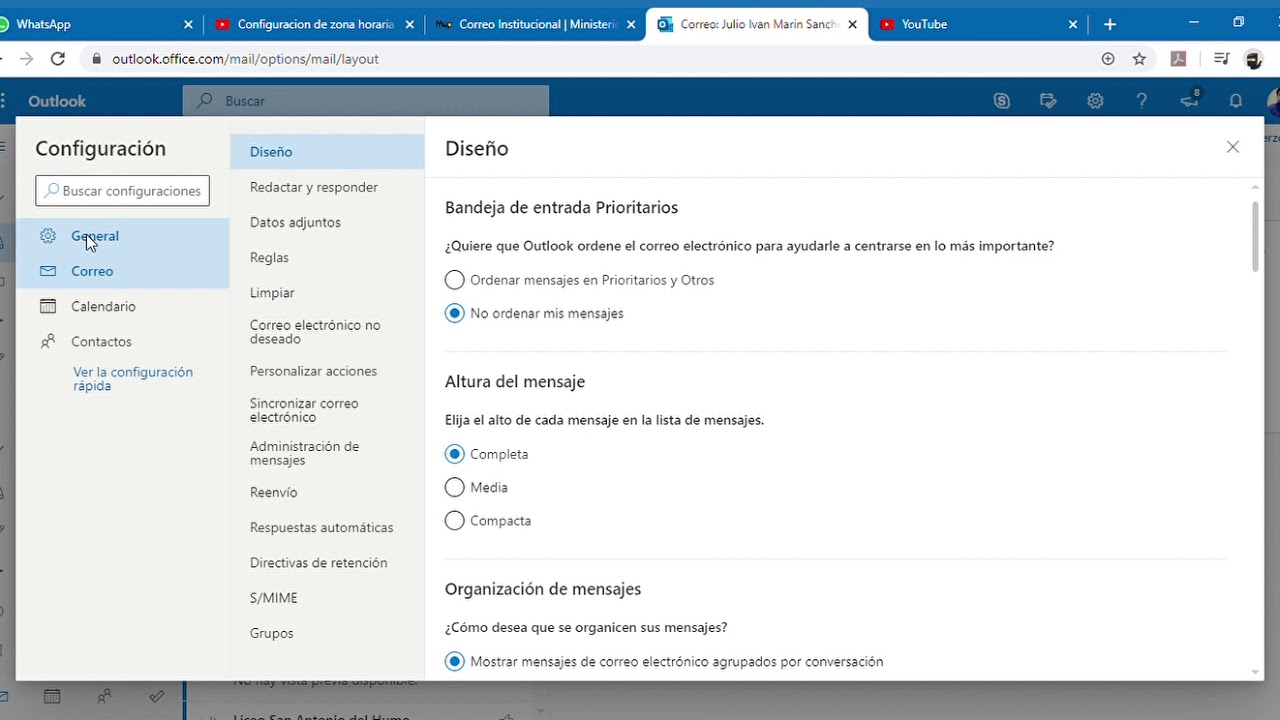 Modificar zona Horaria Calendario Office 365 - YouTube