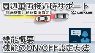 周辺車両接近時サポート機能概要　機能のON/OFF設定方法