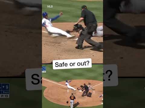 Umpires ruled Cody Bellinger safe before and after review. Cubs win. #shorts