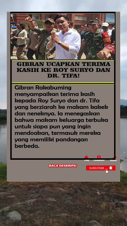 GIBRAN UCAPKAN TERIMA KASIH KE ROY SURYO DAN DR. TIFA! #kritikpublik #beritanasional