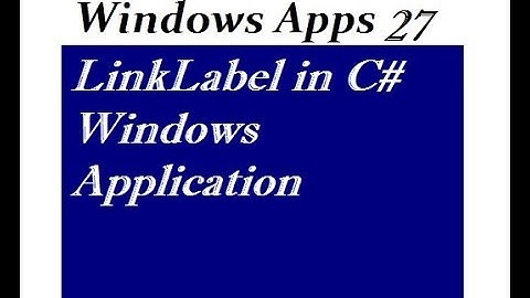 LinkLabel in C# Windows Application