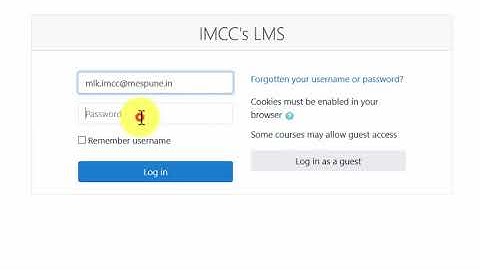 IMCC Moodle   Login and Profile update