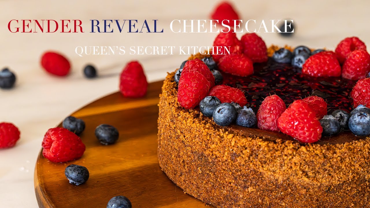 GENDER REVEAL CHEESECAKE*たっぷりブルーベリーとラズベリーの