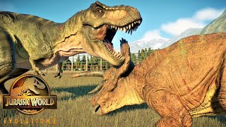 ティラノサウルス VS トリケラトプス【ジュラシックワールドエボリューション2】/T-REX vs Triceratops screenshot 1