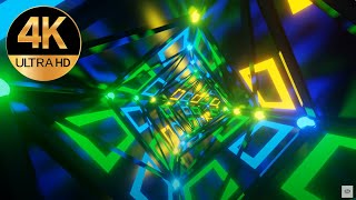 10 hour 4k Tv Green and yellow square shaped neon light tunnel background Loop, windows 11, screen by Free Video Background loops 416 views 2 weeks ago 10 hours