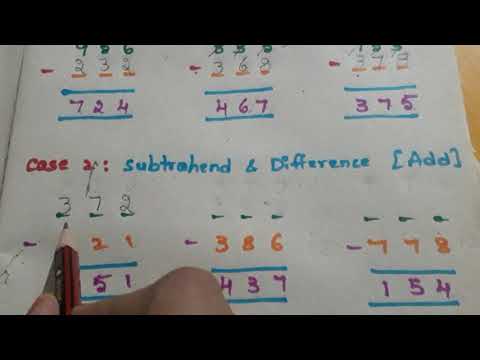 Missing Numbers in the Subtraction