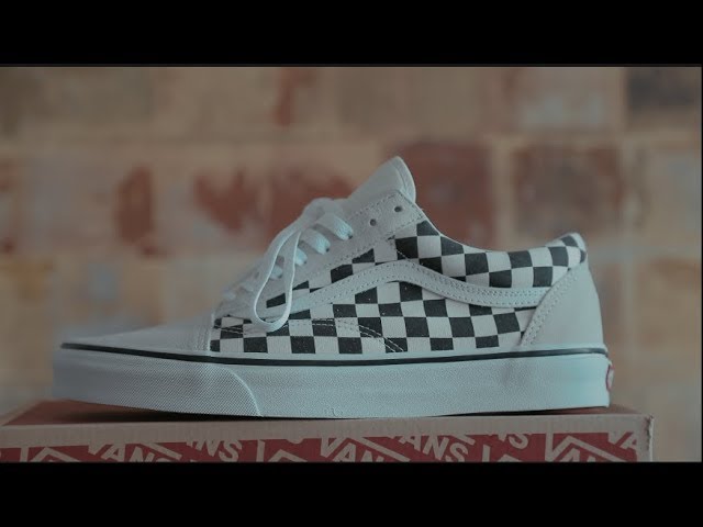 vans old skool white checkerboard