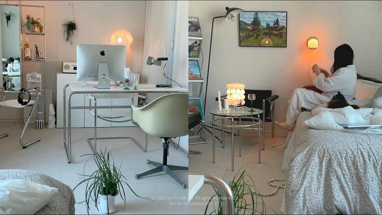 ENG 집 구조 바꾸기 그리고 룸투어ㅣ미드센추리모던ㅣ자취방,원룸 인테리어ㅣ집꾸미기, 랜선집들이ㅣ가구 재배치