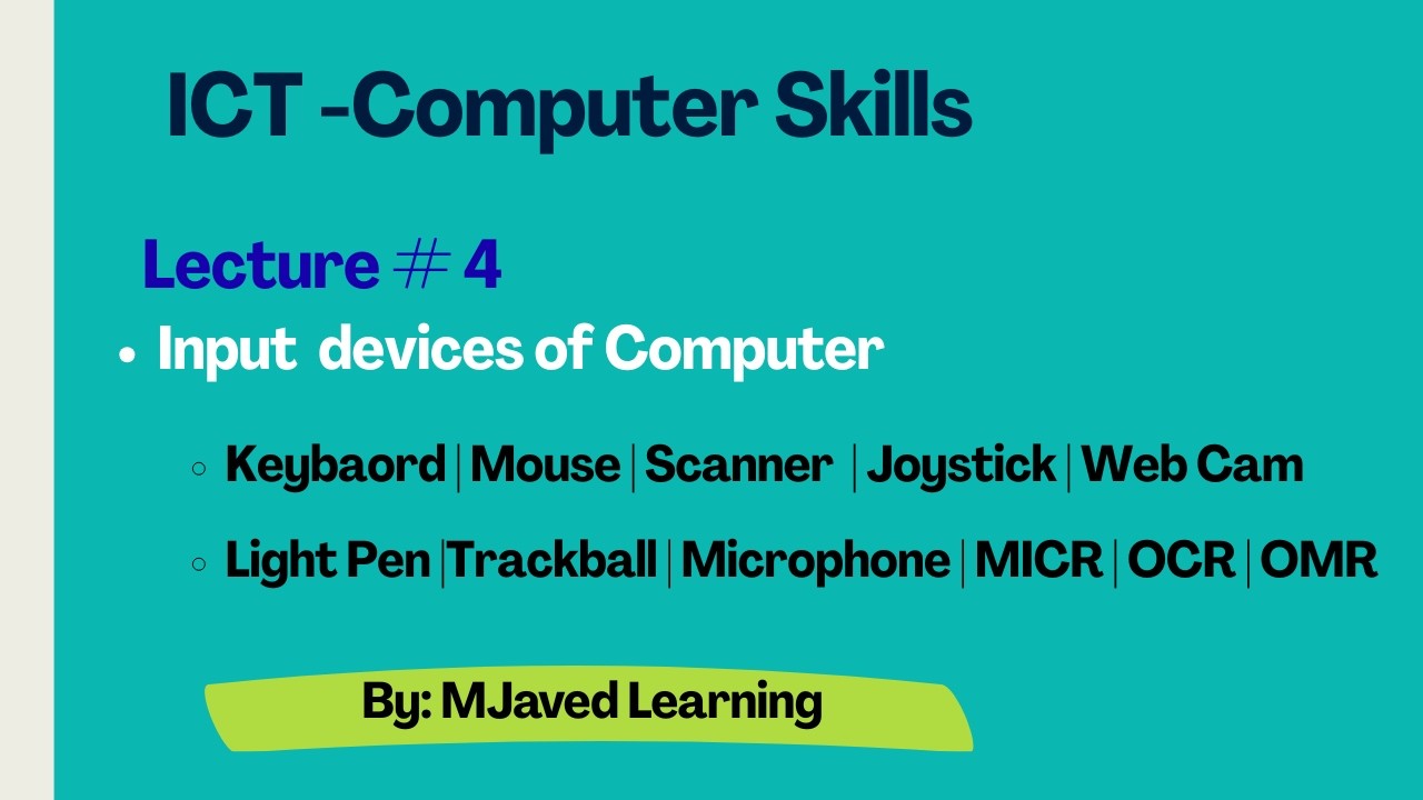4. Computer Input Devices Explained | Keyboard, Mouse, Scanner, MICR ...
