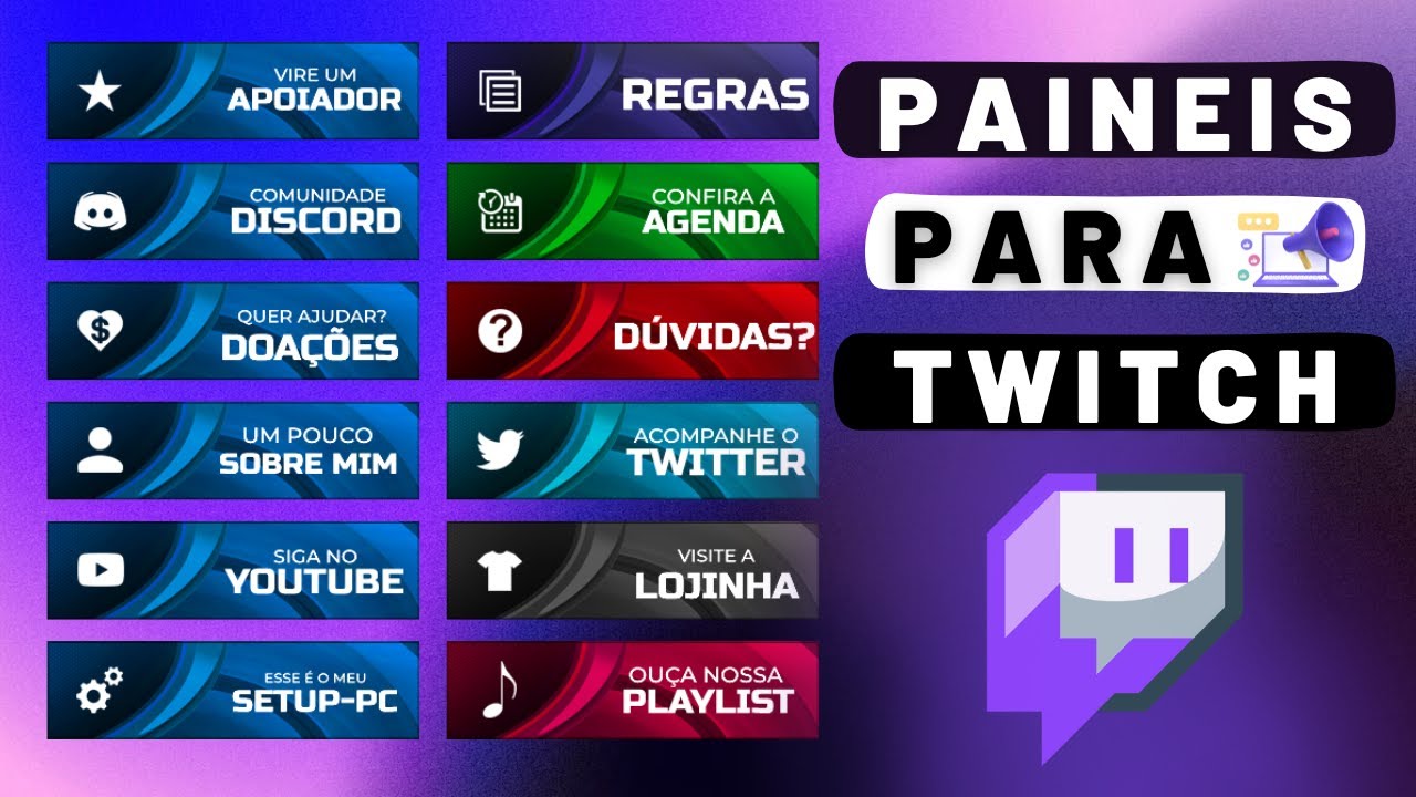 Paineis Twitch Gratis no modelo Cypher com PSD do para editar
