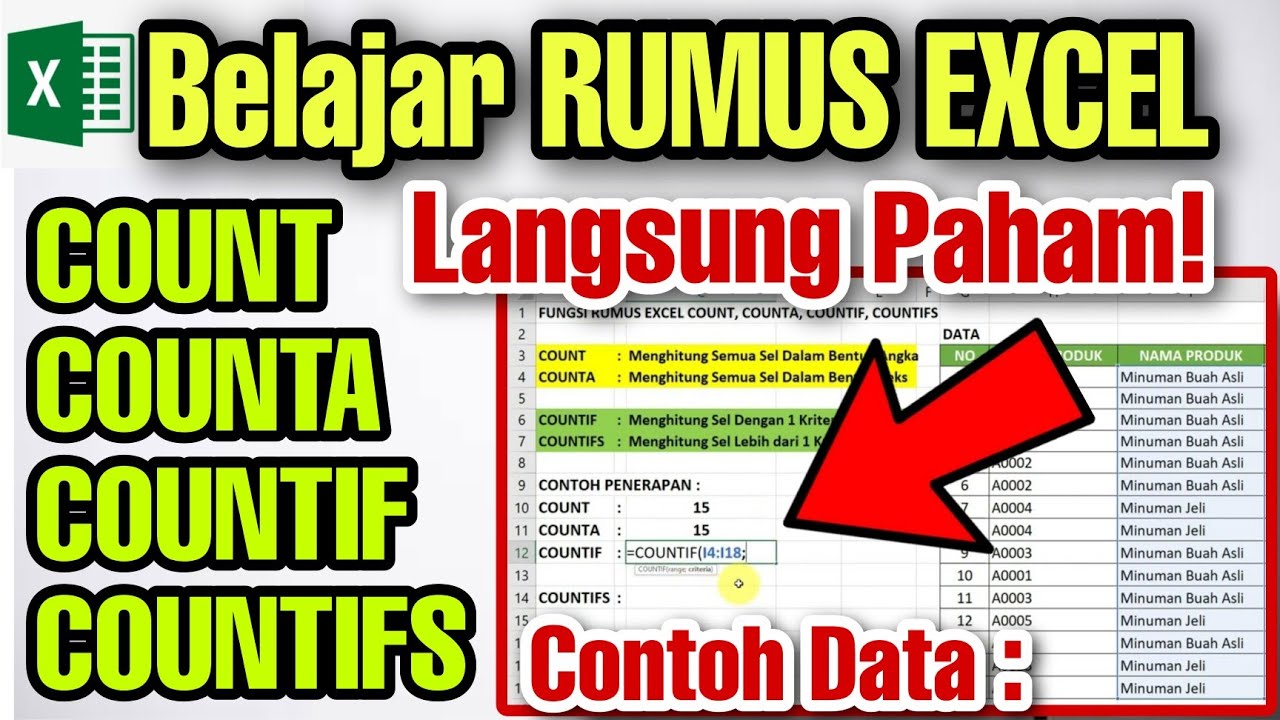 LANGSUNG PAHAM RUMUS EXCEL Count, Counta, Countif dan Countifs - YouTube