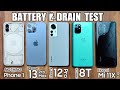 Nothing Phone 1 vs iPhone 13 Pro Max / OnePlus 8T / Xiaomi 12 Pro / Mi 11X Pro - BATTERY DRAIN TEST!