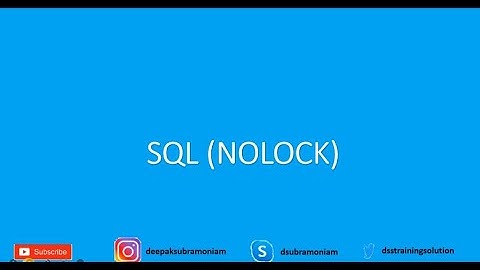 SQL WITH (NOLOCK) | AVOID LOCK | TAMIL | PERFORMANCE TUNING