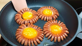 Eine neue Art, ein schönes Frühstück zuzubereiten! Tolles Rezept für Eier in Wurst