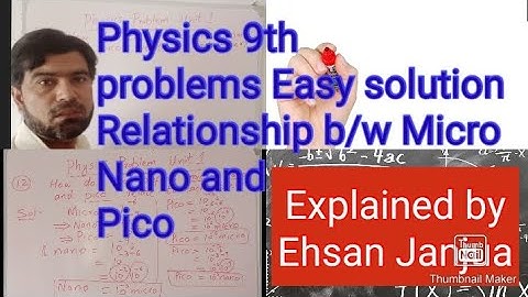 How do the prefixes micro, nano and pico relate to each other?physics 9th unit 1|| problem|numerical