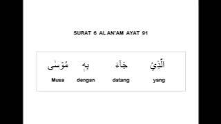 006 SURAT AL AN'AM AYAT 91 DAN TERJEMAHAN PER KATA