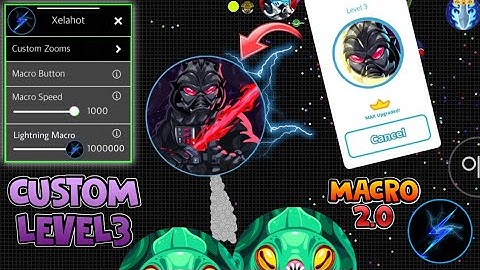 LIGHTNING MACRO 2.0 ⚡️ + NEW CUSTOM LEVEL 3 SKIN HACK AGARIO !! اقاريو تسوي سكن لفل ٣ و صاعقة ماكرو