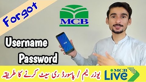 MCB Live forgot Username and Password