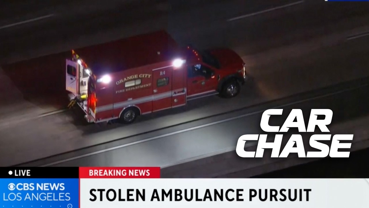 Stolen Ambulance takes police on a wild chase!