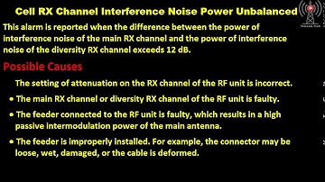 Huawei Cell RX Channel Interference Noise Power Unbalanced