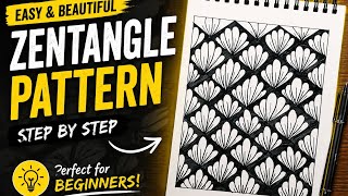 Easy Zentangle Pattern Drawing | Beautiful Black & White Design | Step-by-Step for Beginners