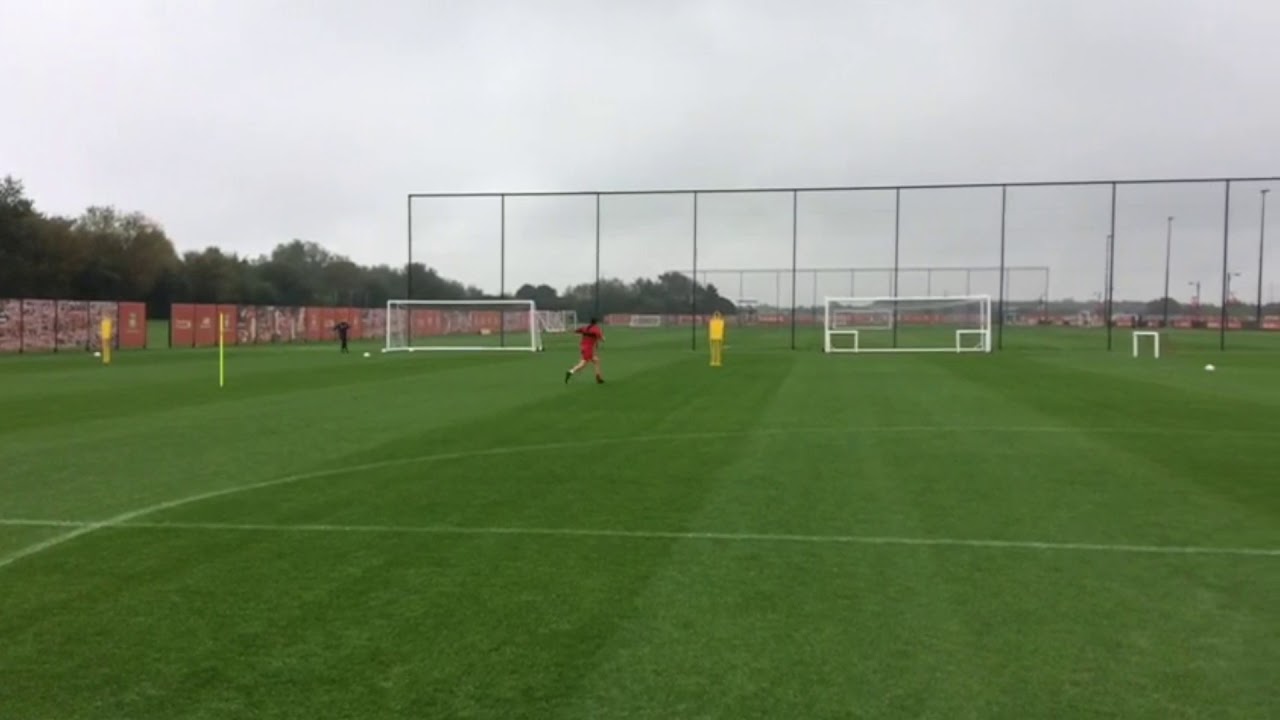 Liverpool FC Academy completing a position specific drill