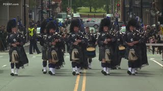 Connecticut law enforcement react fallen officers emotional funeral