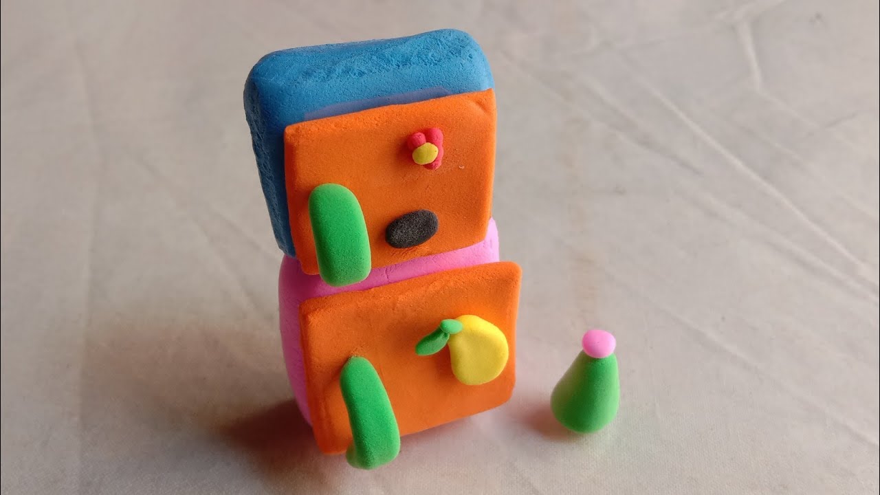 Clay Fridge |DIY How to make polymer clay Miniature Refrigerator | Mini ...