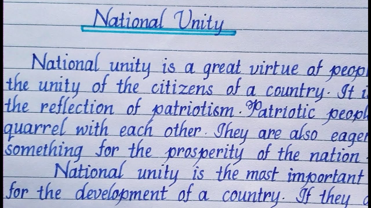 essay of national unity