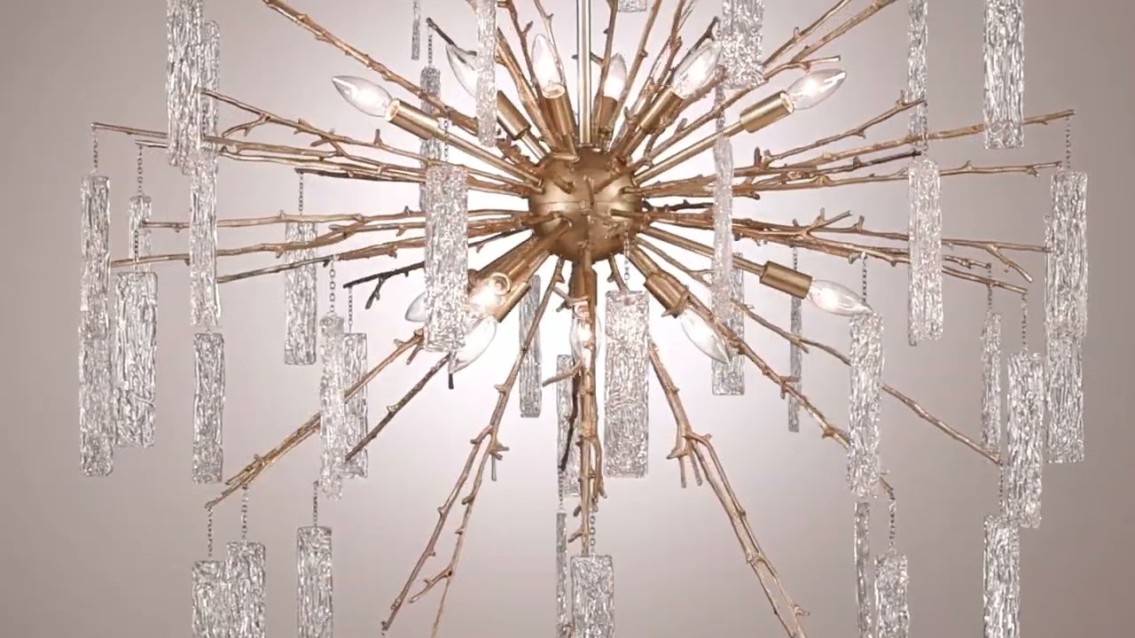 Antique Brass Rain Drop 14-Light Chandelier 40in - #9508A | Lamps Plus