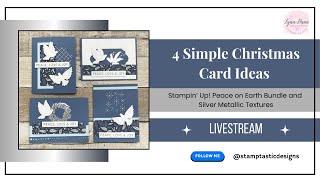 4 Simple Christmas Card Ideas | Stampin Up! Peace on Earth Bundle
In this livestream, we’ll create 4 simple yet beautiful Christmas cards featuring the Silver Metallic Textures Rub-On Elements and the Peace on Earth Bundle from Stampin’ Up!
This class builds on my previous video where I shared 4 ways to use the gold metallic textures. If you missed those card ideas, get all the details on my blog at https://stamptasticdesigns.com/2025/09/03/metallic-textures-for-card-making/
The silver metallic textures are paired with products from the NEW Peaceful Garden Suite in the 2025 Sept–Dec Mini Catalog to create some simple yet stunning cards.
The Peace on Earth Bundle is also showcased in my Christmas card making club this year. Learn more about the club and RSVP at https://stamptasticdesigns.com/christmas-card-making-club/
Shop for these and other papercrafting supplies at https://lynndunn.stampinup.net
🎙️ New to streaming or looking to level up? Check out StreamYard and get $10 discount! 😍 https://streamyard.com/pal/d/5754374260260864 4 Simple Christmas Card Ideas | Stampin Up! Peace on Earth Bundle