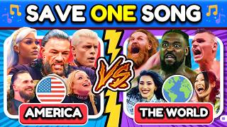 America vs The World 🌏 Save One Drop One WWE Theme Song | WWE Music Quiz
