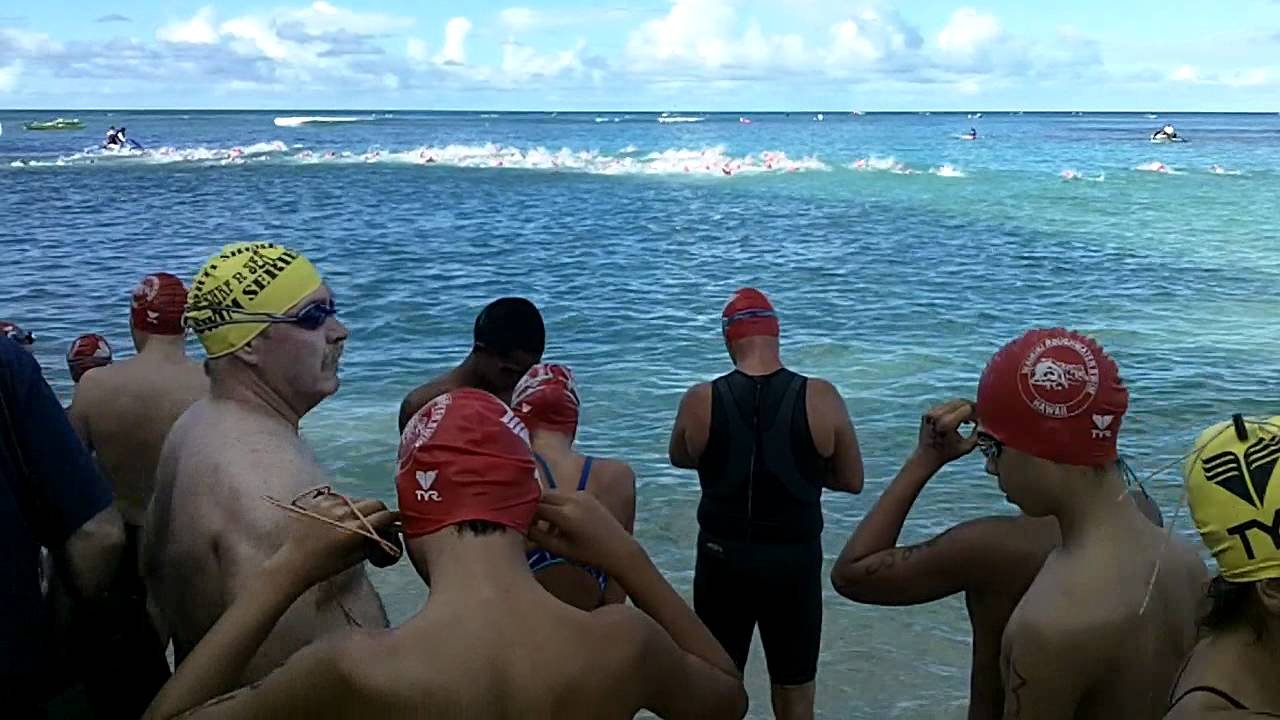 Waikiki Rough Water Swim Start 2011 YouTube