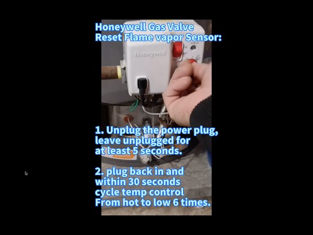 How to reset flammable vapor sensor on Rheem water heater|Honeywell gas  valve|Flashes 7 times - YouTube