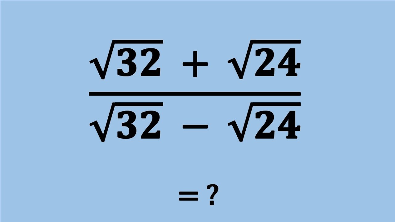 Nice Square Root Maths Simplification Problem | Algebra Problems - YouTube