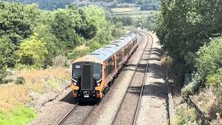 Trains at South Wingfield. Class 37(steel livery)West midlands units drag CLAGGING at speed etc