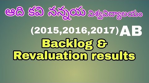 AdiKaviNannya University Degree Backlog semesters exams results 2020 |AKNU Updated news|