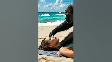 What Are They Doing Funny Beauty Pets Gorilla Cute Monkey Chimpanzee Christmas 