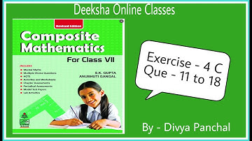 Class-7 || Maths || Ex - 4C || Que-11 to 18