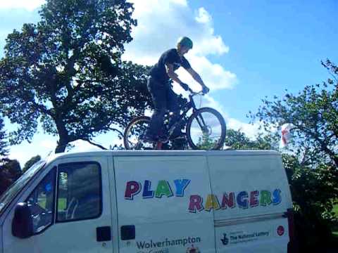 Paul trials rides on wolverhampton council van