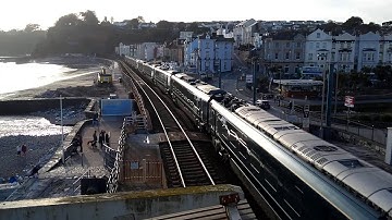 Dawlish Trains.  GWR Class 802 IET passes Dawlish.