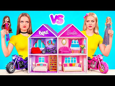 Construim o Casă De Păpuși Uimitoare Provocarea Barbie vs Bratz | Războaie de Farse Trend DO