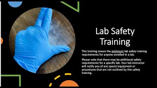 Basic Lab Safety Training Video