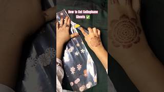 Cellophane Sheets cutting for henna cone🌸 #cellophane #mehndi #shorts